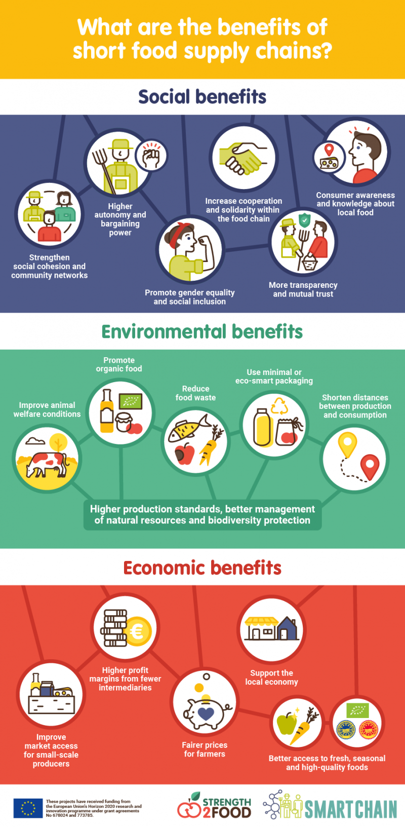 What are the benefits of short food supply chains? (Infographic